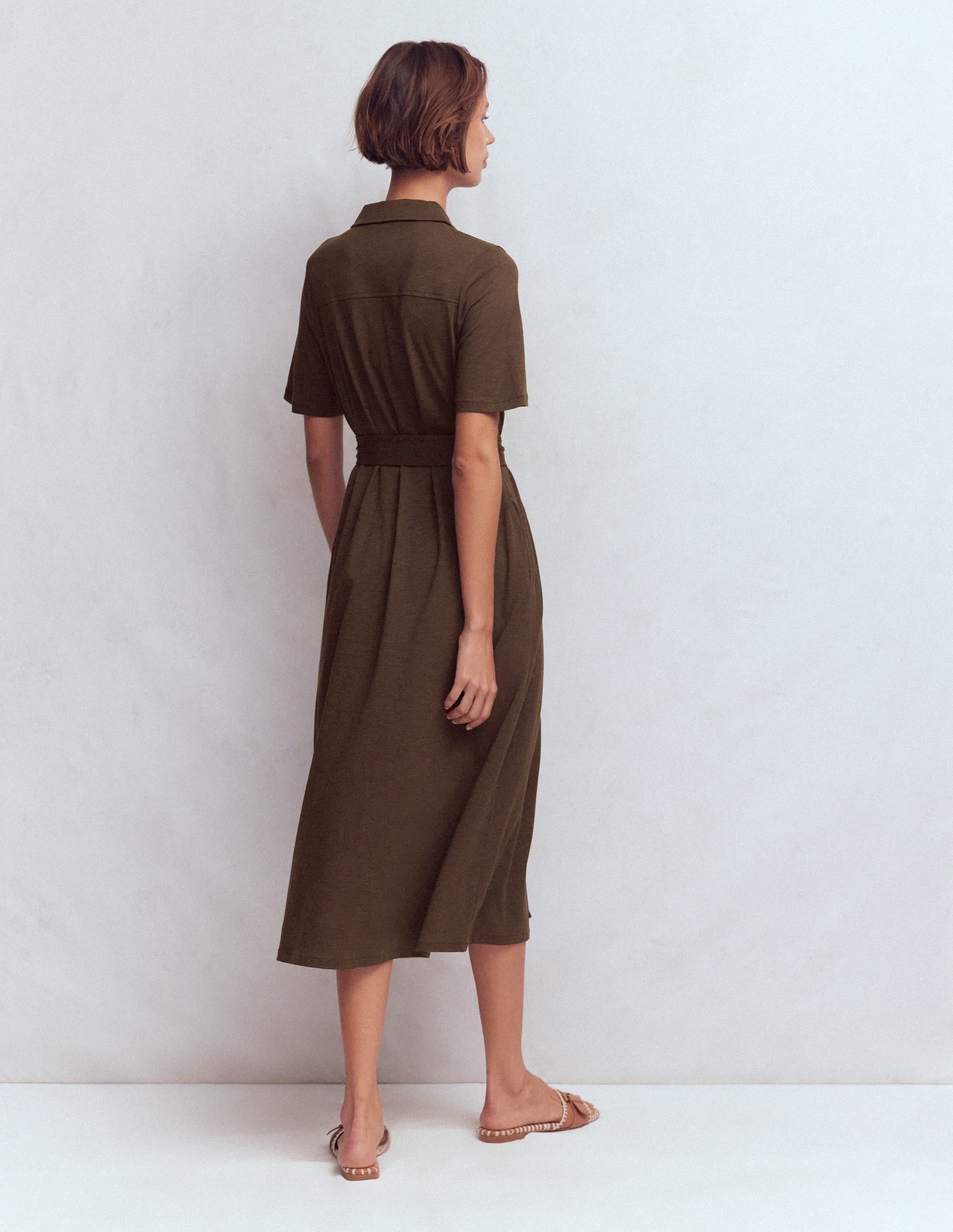 Mavis Midi Jersey Shirt Dress
