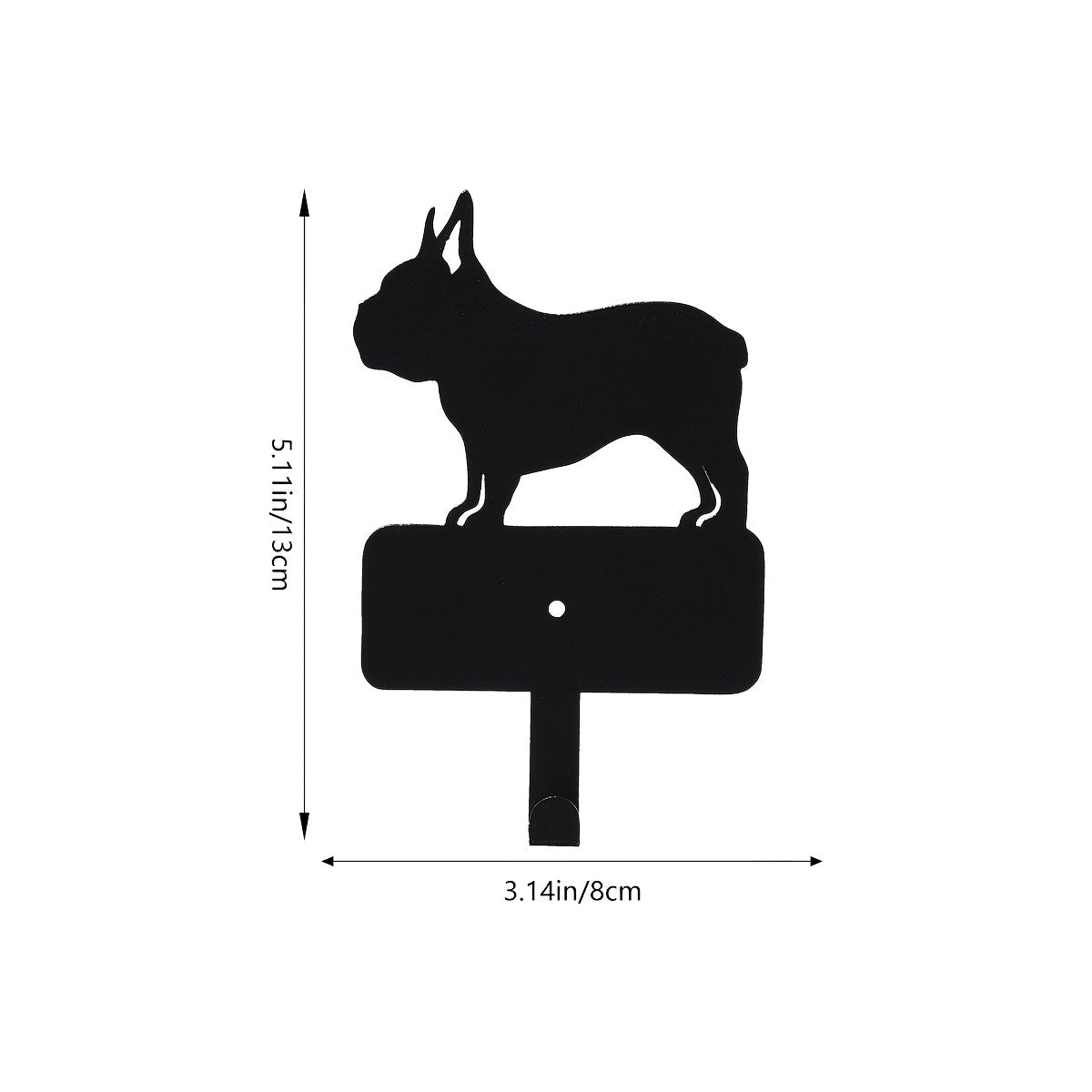 Minimal-Aesthetic French Bulldog Iron Wall Hook Decorative Frenchie W...