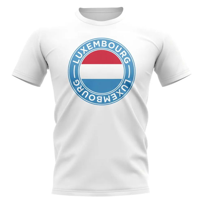 Luxembourg Football Badge T-Shirt (White)