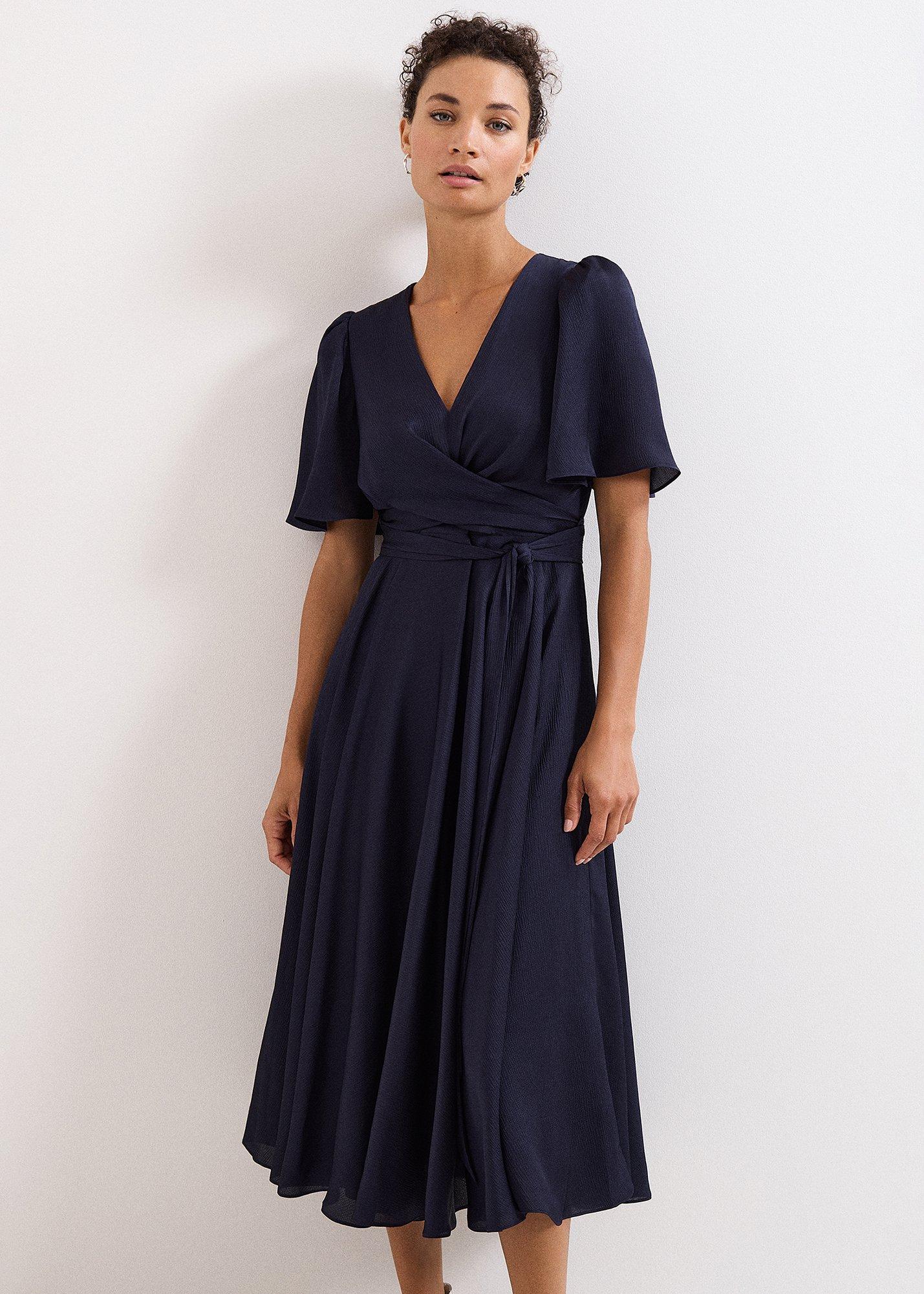 Petite Abbie Textured Wrap Dress