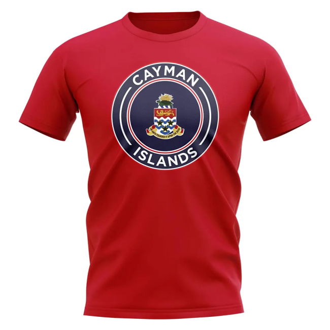 Cayman Islands Football Badge T-Shirt (Red)