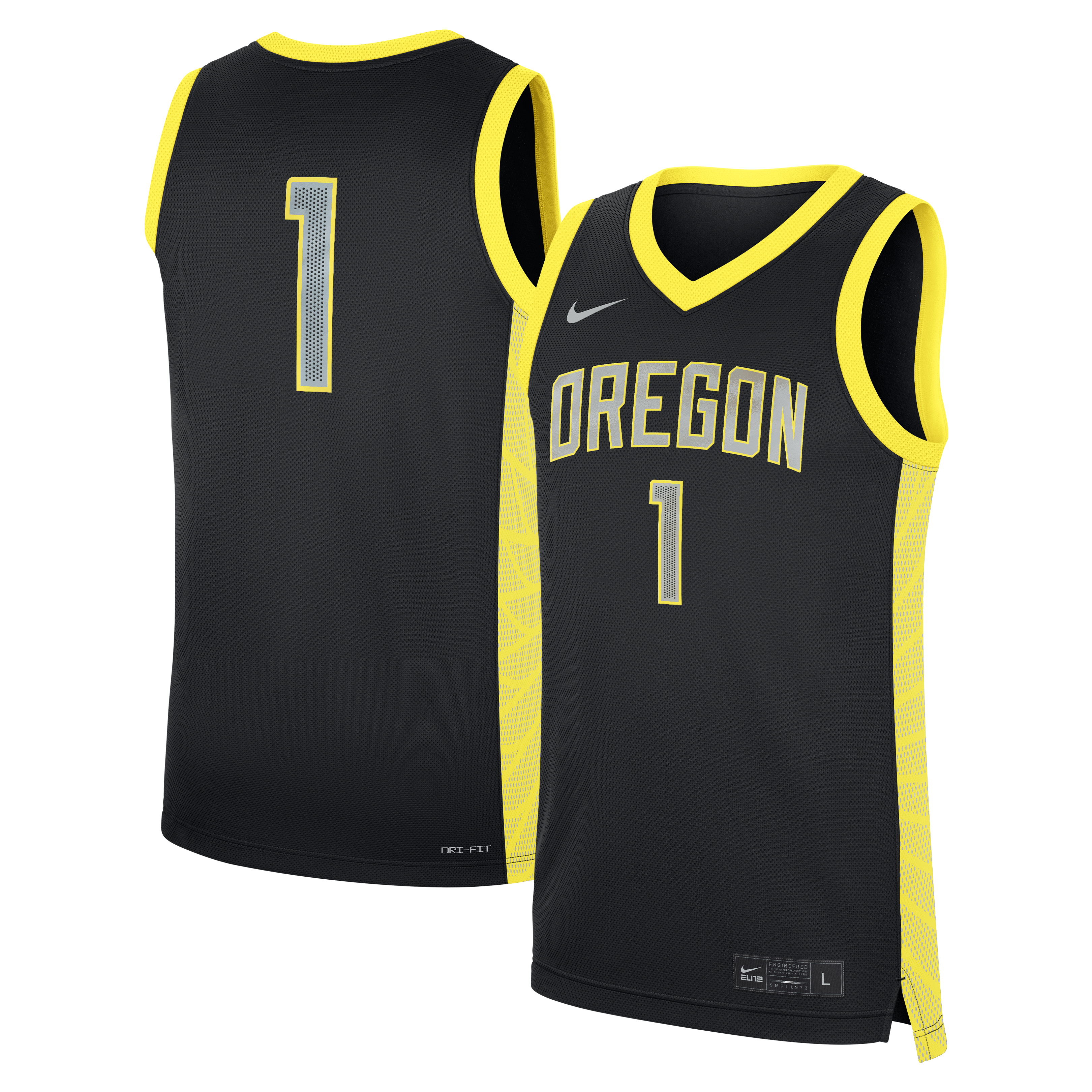 Oregon Ducks Nike #1 Alternate Replica Basketball Jersey - Black