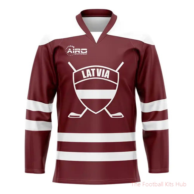 Men Latvia Home Ice Hockey Shirt