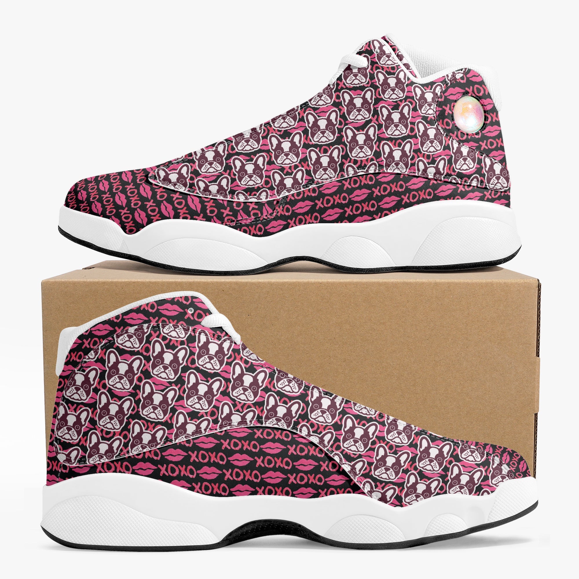 French Bulldog Lover Monty Basketball Sneakers Everyday Footwear