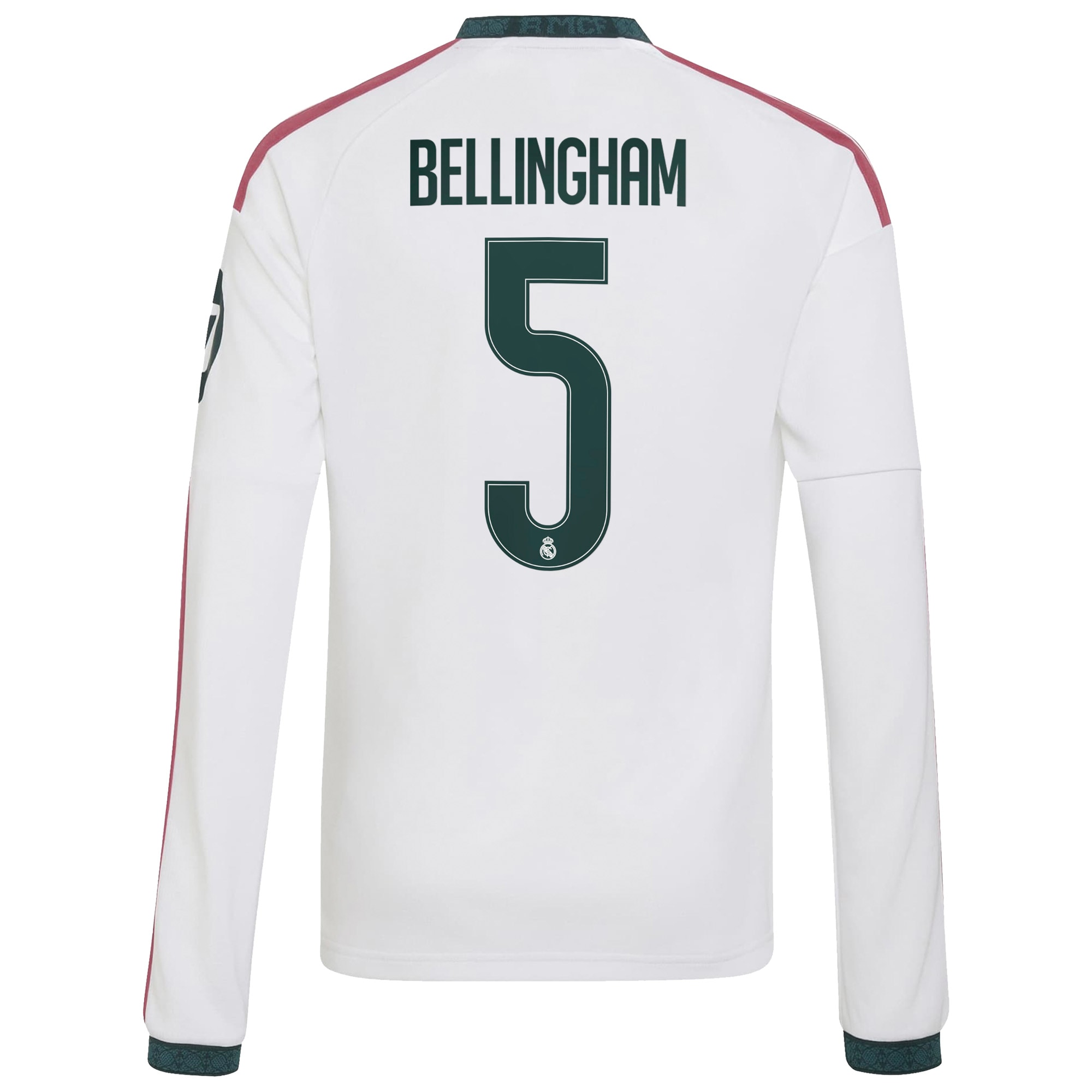 [SJH] Jude Bellingham #5 Real Madrid Youth 2026/27 Home Replica Long Sleeve Jersey - White