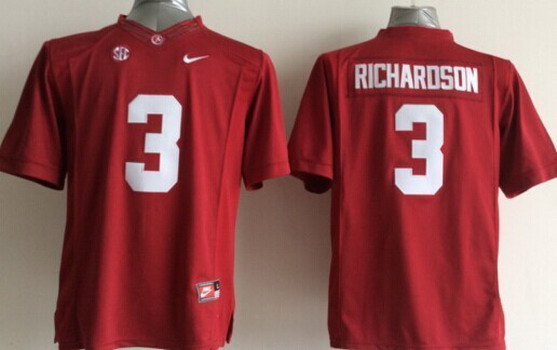 Men's Alabama Bama Trent Richardson #3 premium Red 2014 match worn