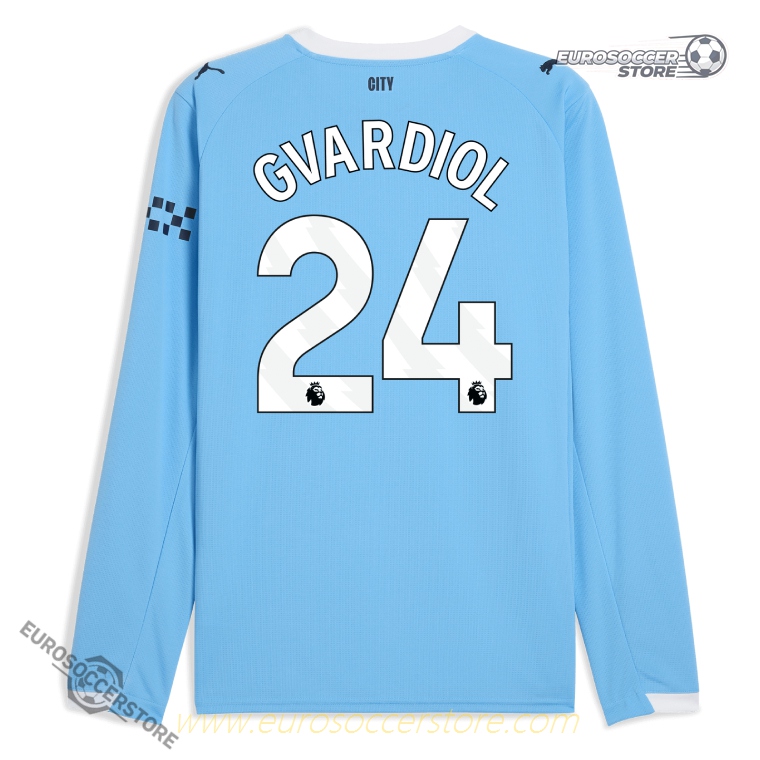 Manchester City 25-26 Season Home Long Sleeve GVARDIOL 24 Football Jersey