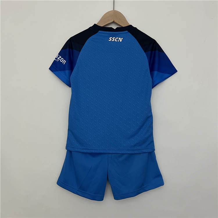 Kids 2223 Napoli Home Blue Football Kit ShirtShorts - Official