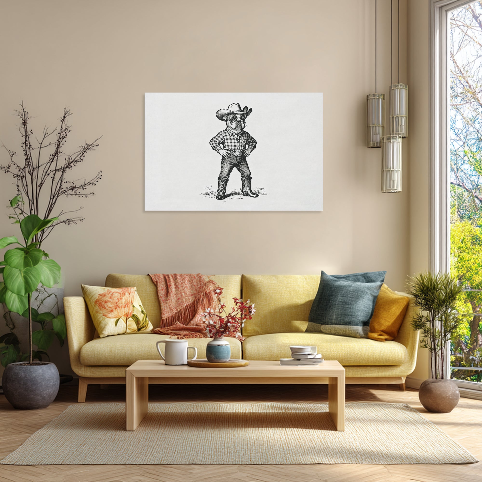 Durable Nate - Adorable Frenchie Canvas Wall Art for Pet Enthusiasts