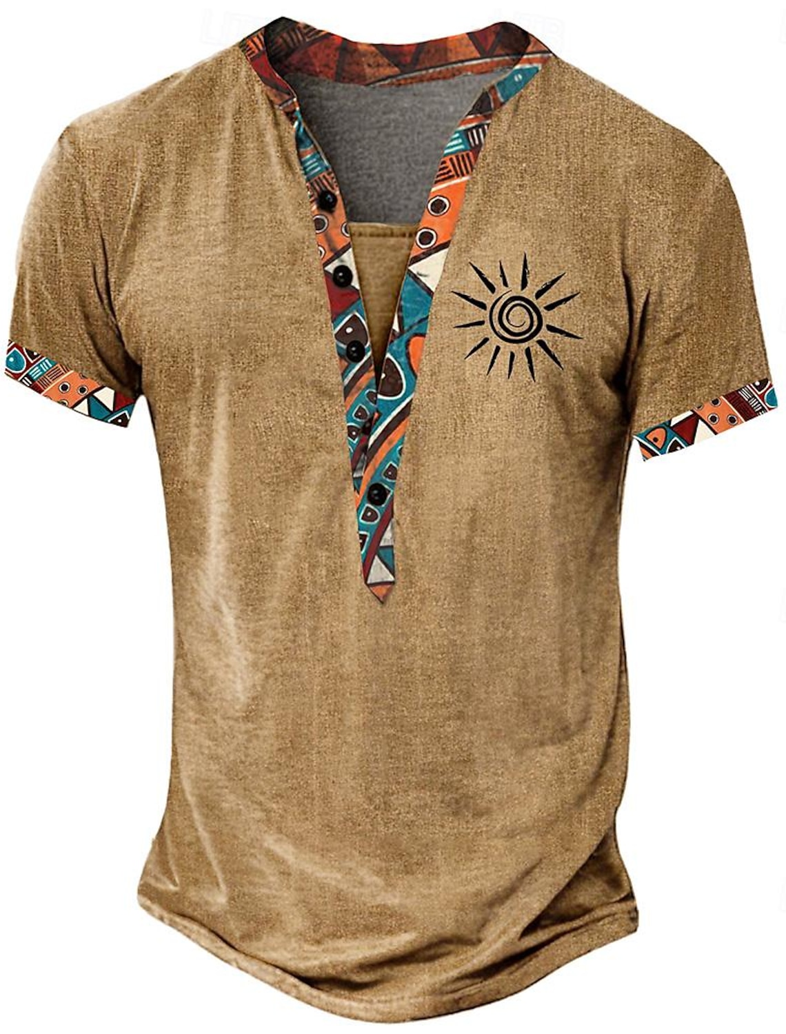 Men's Graphic Geometric Pattern Shorts Summer Beach Mid Waist Designer