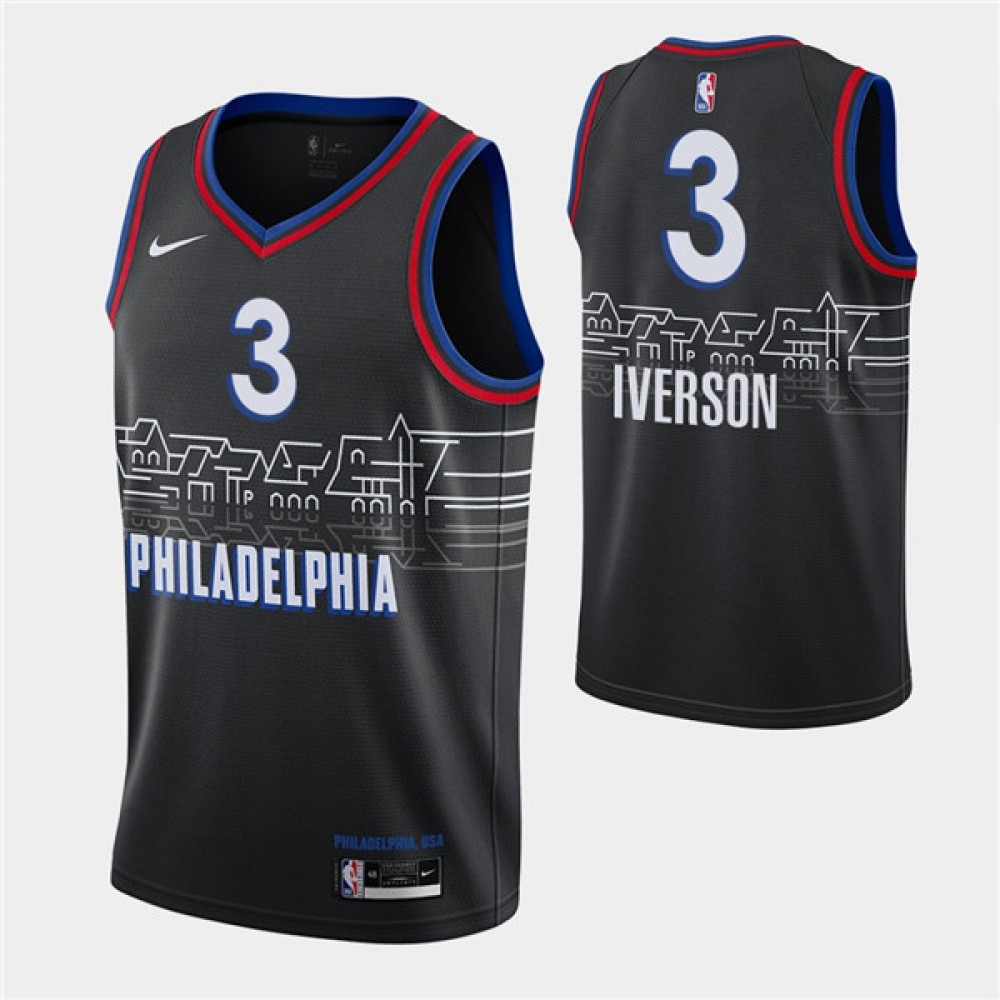 Collector's Item Budget-Friendly Men's PHI #3 Allen Black Basketball Jersey