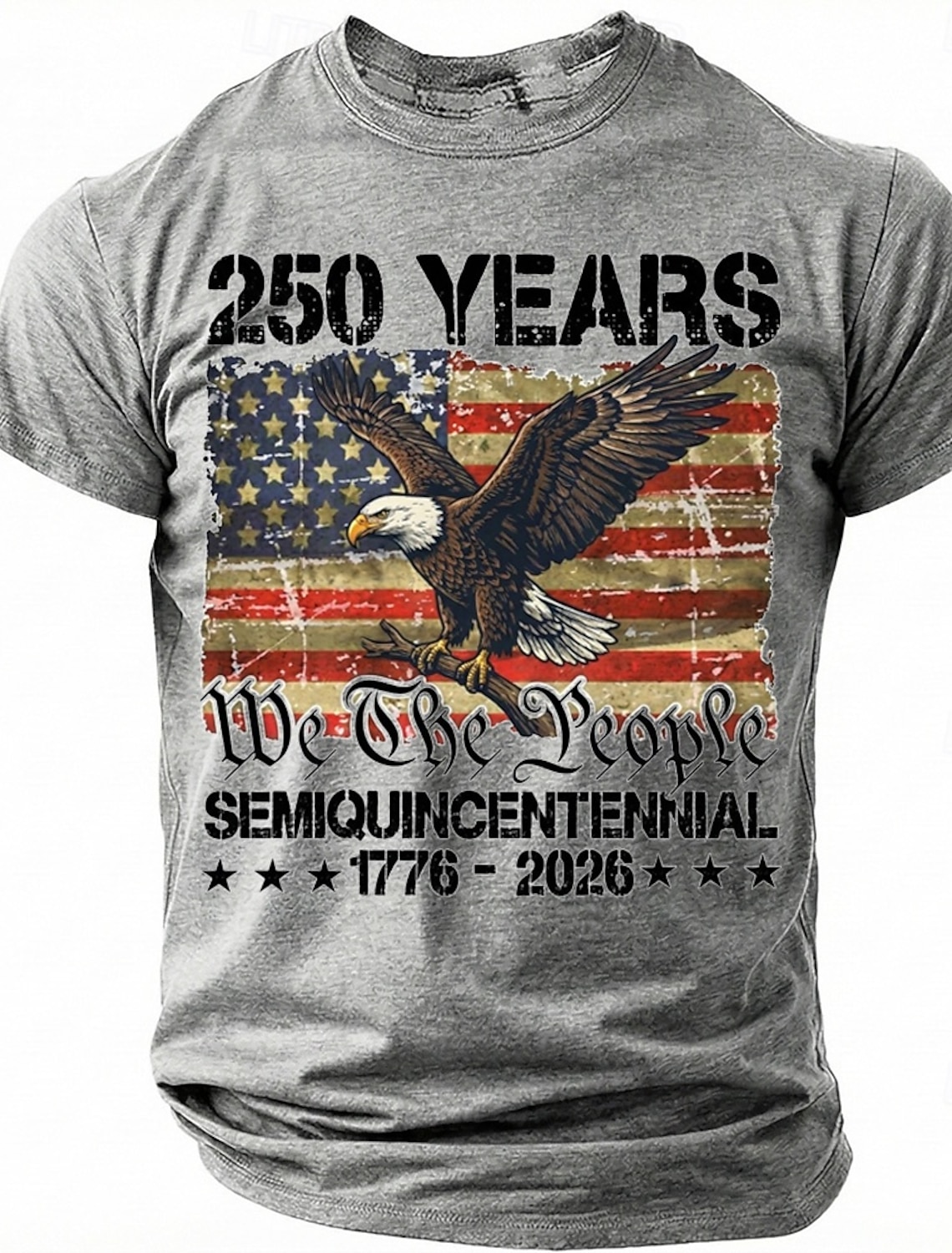 4th of July 2026 250th Memorial Day Men's 3D Print US Flag Crew Neck Short Sleeve T-Shirt Daily Street