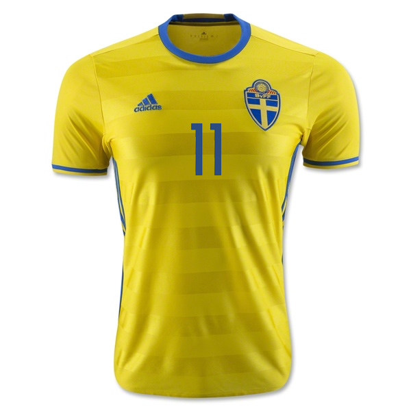 Sweden Home 2016 Larsson 11 Soccer Jersey Shirt - Official Replica