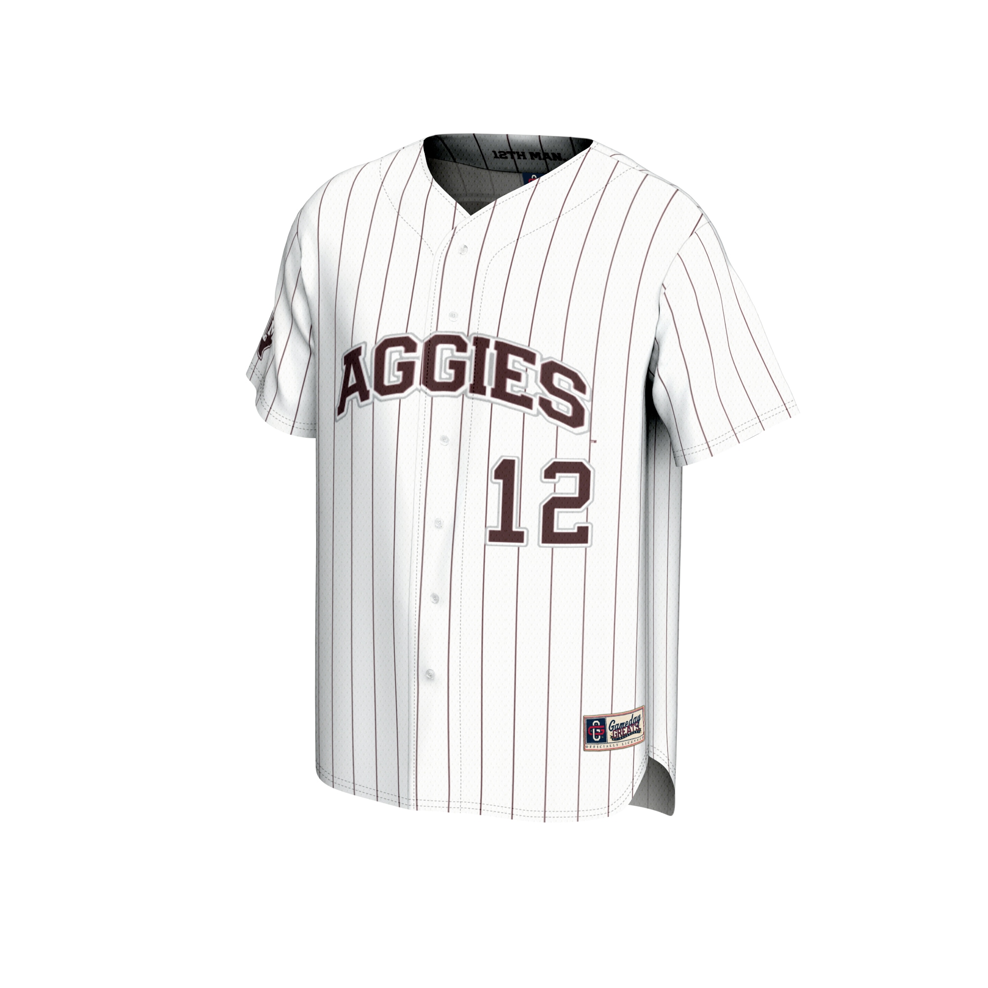 [DDG] Texas A&M Aggies GameDay Greats Adult Lightweight Baseball Jersey - White