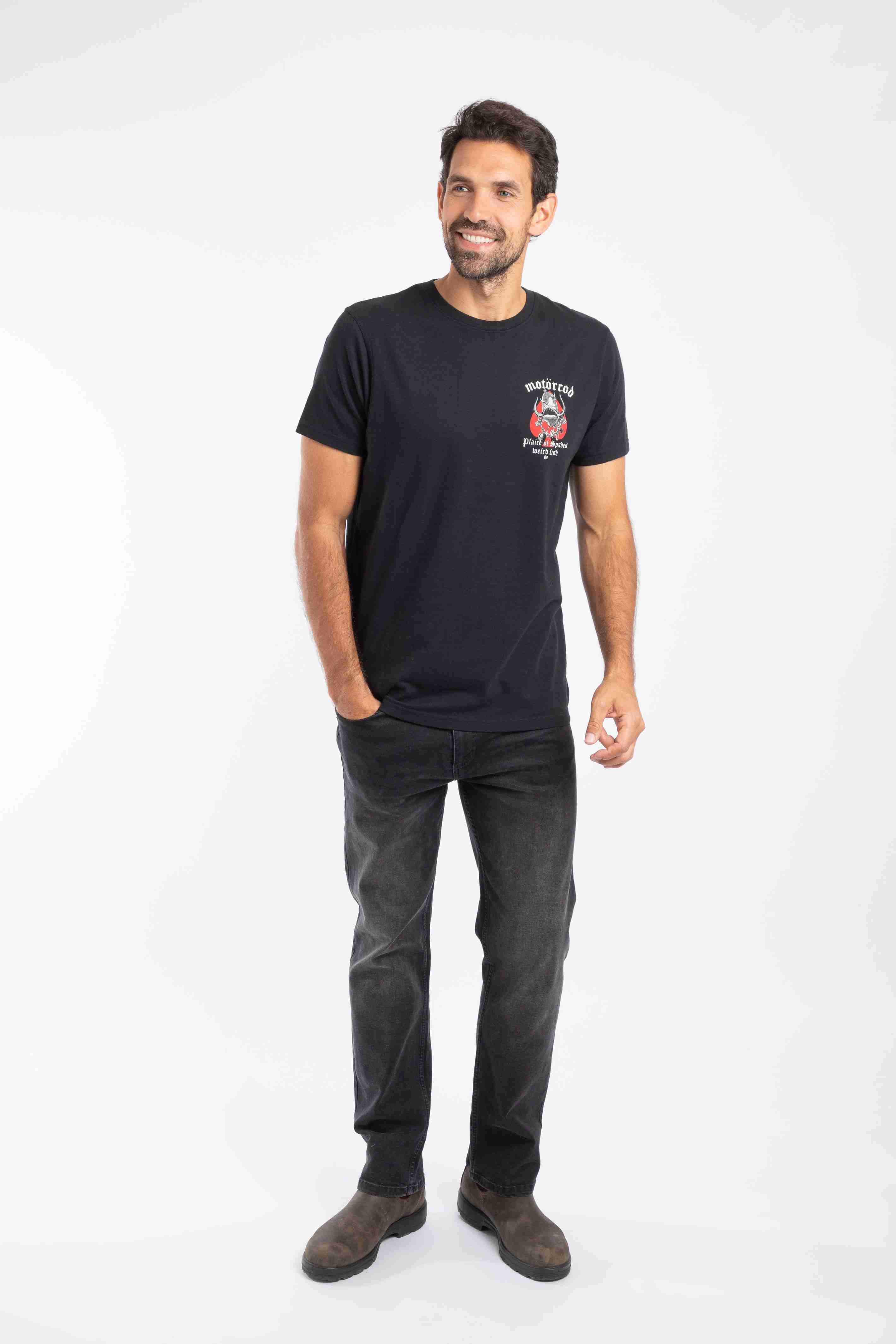 Motorcod Back Print Artist T-Shirt Black