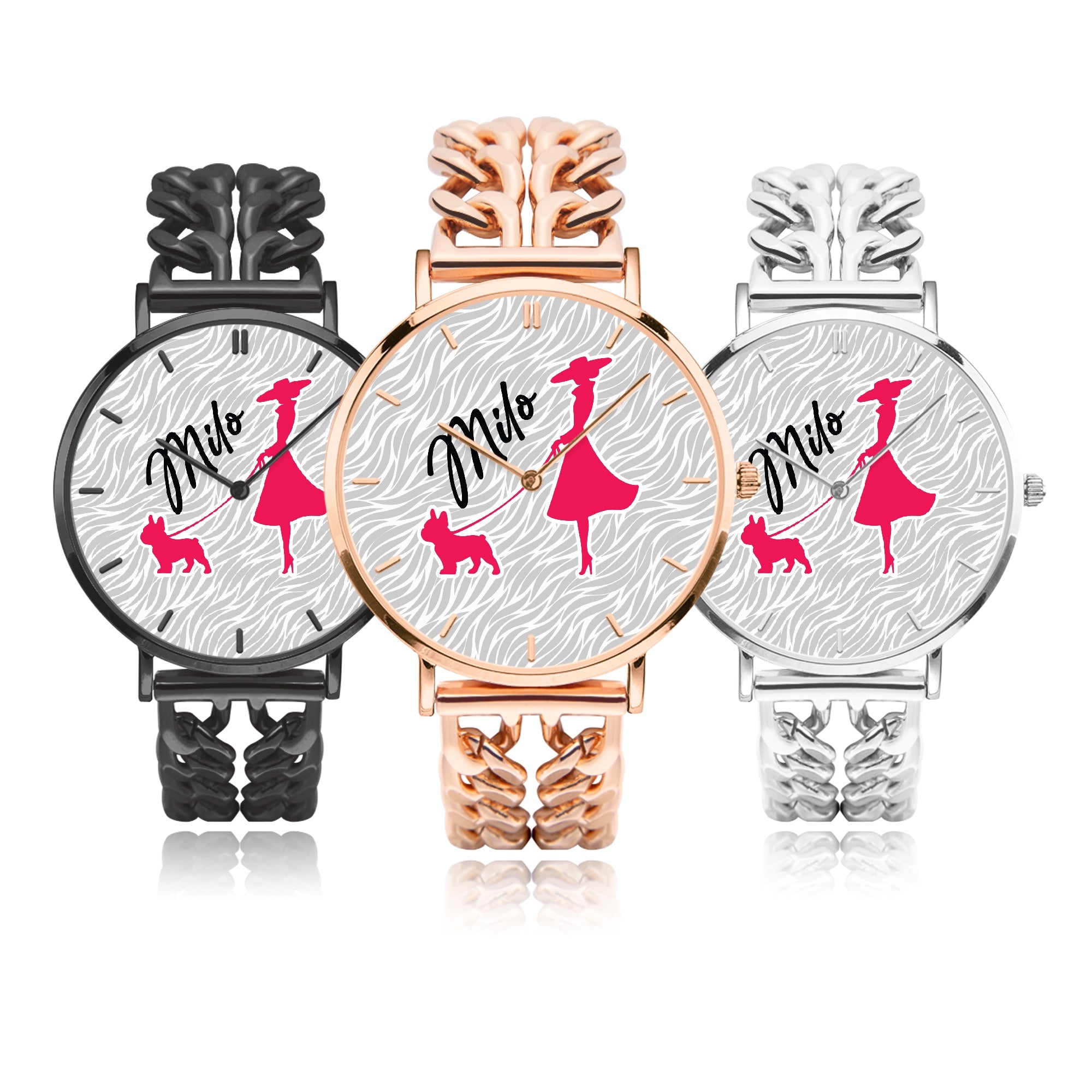 Lola - Personalized Chic Hollow Strap Watch for Frenchie Lovers
