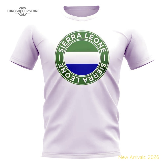 Outstanding Sierra Leone Football Badge T-shirt (white) - Affordable