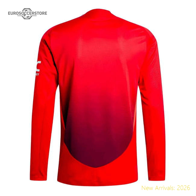 Premium 2024-2025 Man Utd Authentic Long Sleeve Home Shirt - Premium