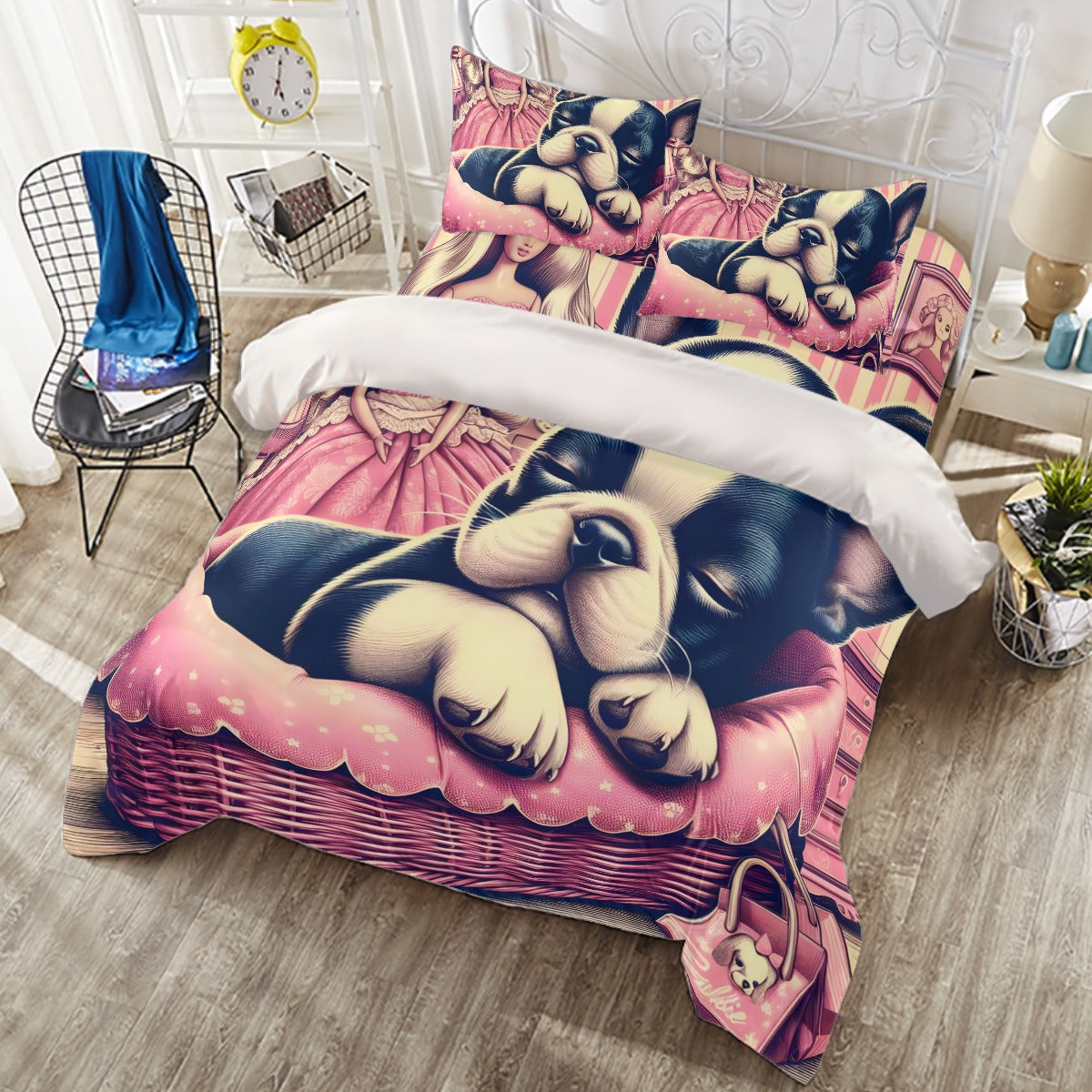 French Bulldog Jasper Duvet Cover Set For Boston Terrier Lovers Durable Dog Item