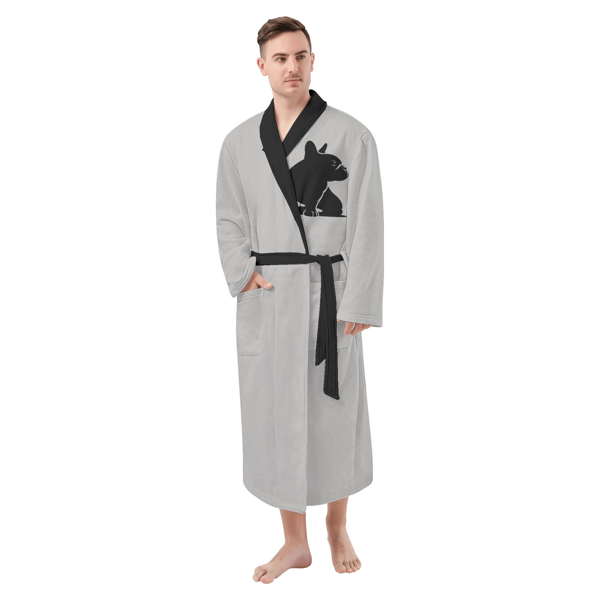 French Bulldog Lover Hank Men Bathrobe Lovely Frenchie Themed Goods