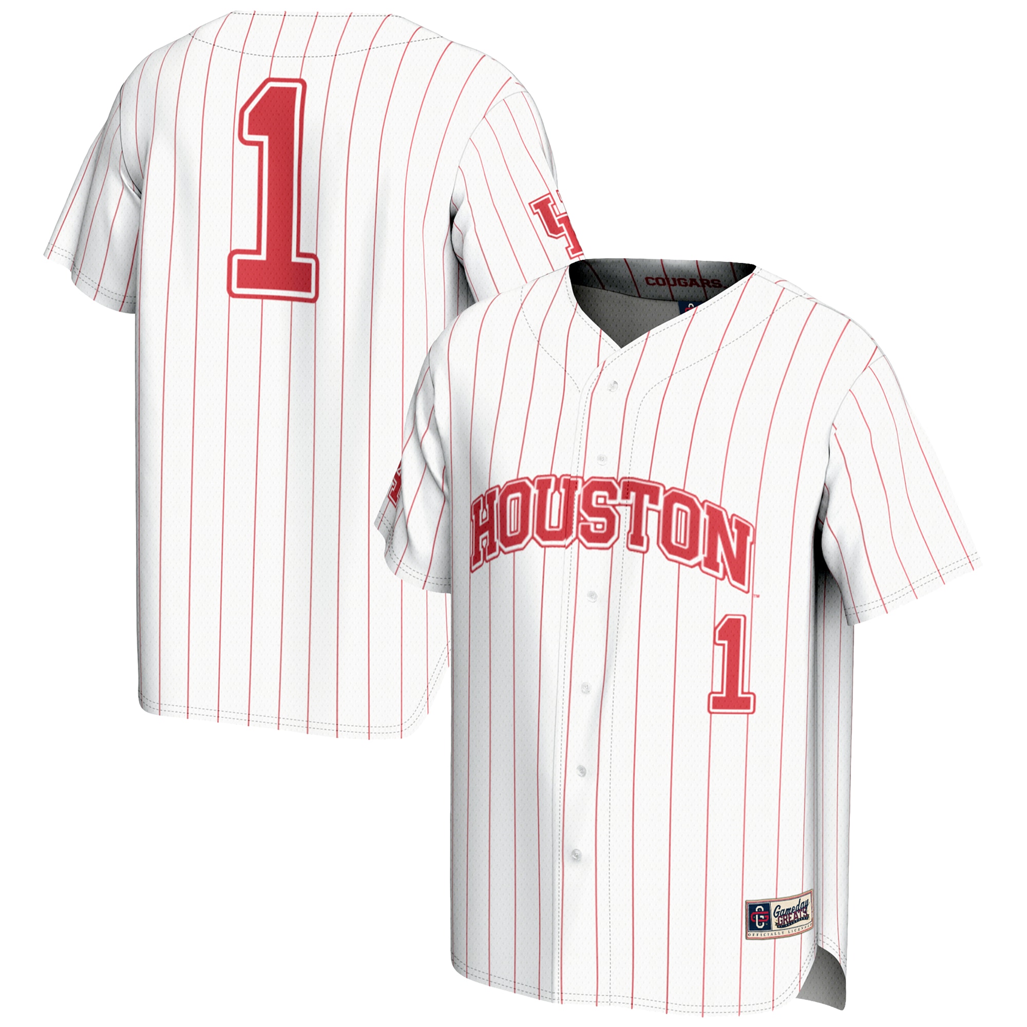 [NJP] Youth Houston Cougars GameDay Greats Lightweight Baseball Jersey - White