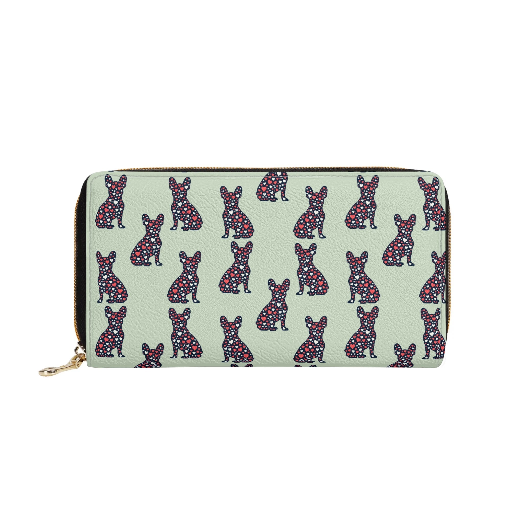 French Bulldog Themed Leather Zipper Wallet Everyday Use | Trendy Style