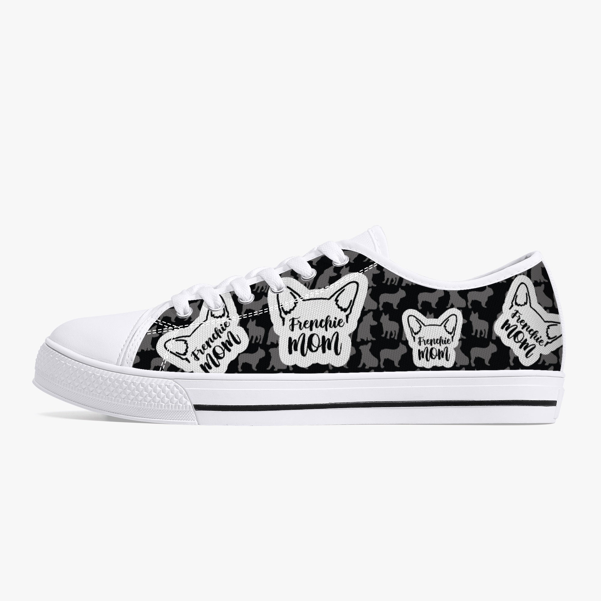 Taylor - Stylish Classic Low-top Canvas Shoes Frenchie Themed Wear