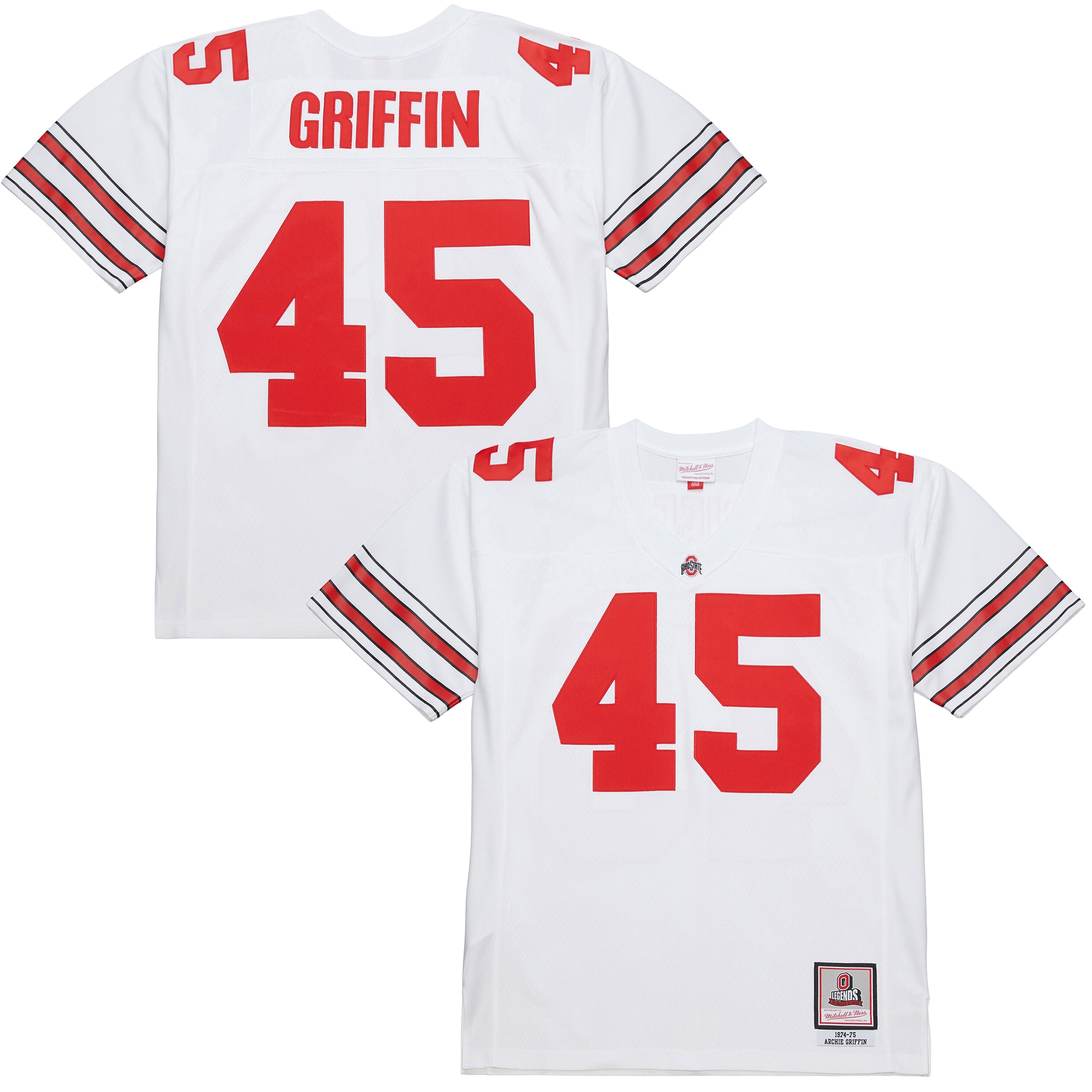 [NJP] Youth Archie Griffin Ohio State Buckeyes 1975 College Vault Legacy Jersey - White