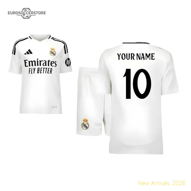 Official 2024-2025 Real Madrid Home Youth Kit (Your Name)