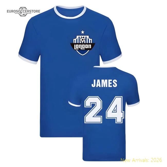Premium Reece James Ringer Tee (blue) - Premium Quality Football