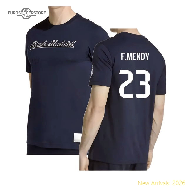 2025-2026 Madrid Real Madrid Us Tee (Navy) (F.Mendy 23)