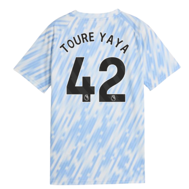 retro 2025-2026 Man City Warm Up Jersey (Silver Sky) - Kids (Toure ...