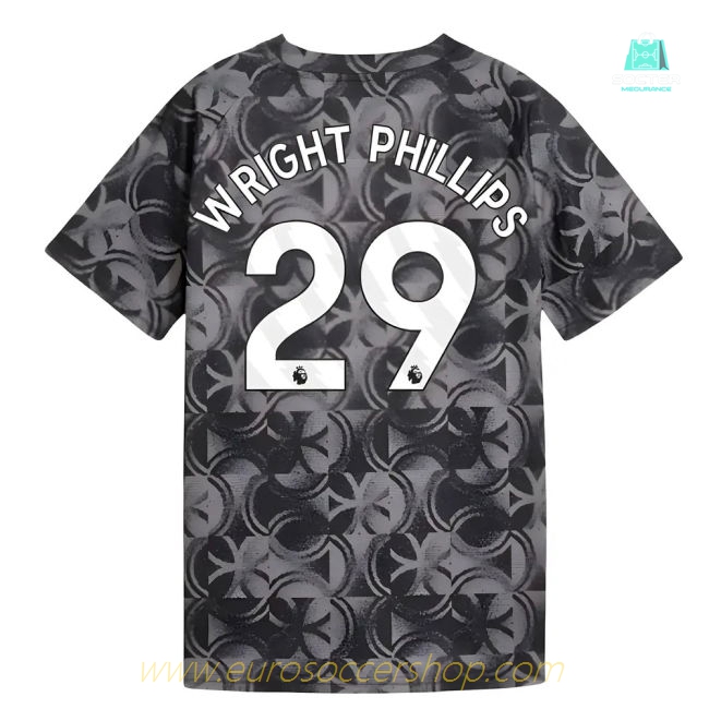 2025-2026 Man City Warm Up Jersey (Black) - Kids (Wright Phillips 29)
