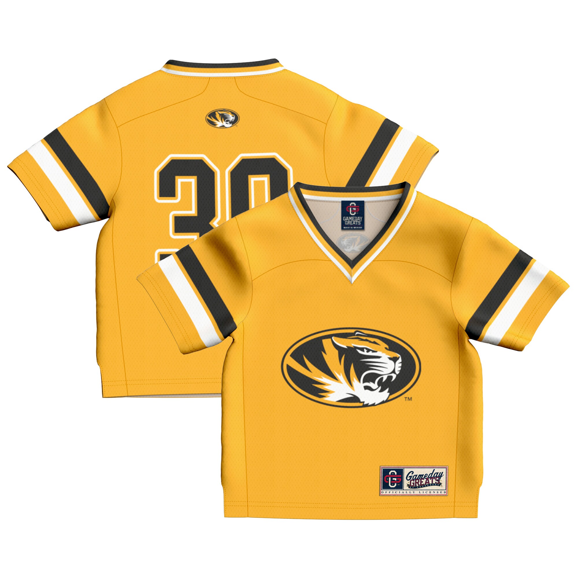 [DDG] Missouri Tigers GameDay Greats Toddler Lightweight Collegiate Football Fashion Jersey - Gold