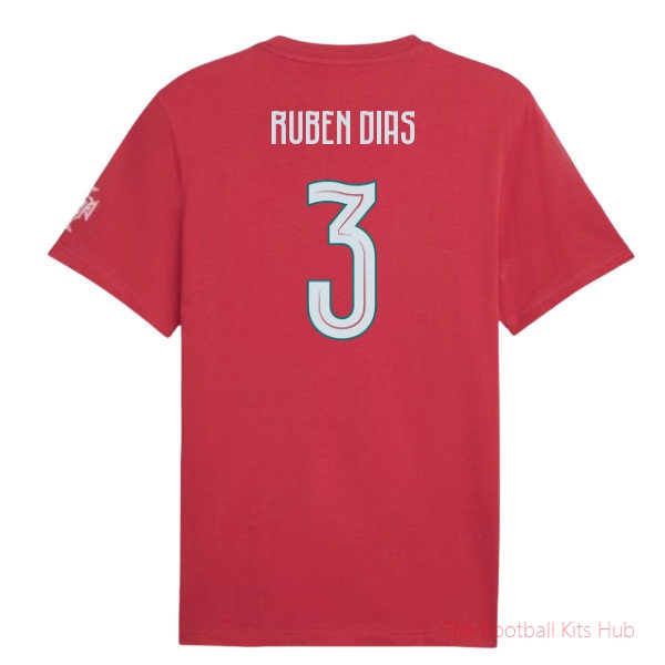[LK] 2026/27 Portugal FtblCulture Tee (Red) (Ruben Dias 3)
