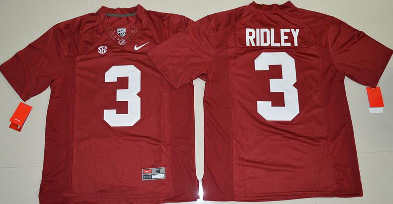 Men's ALA Tide Calvin Ridley #3 moisture wicking Red 2024 embroidered