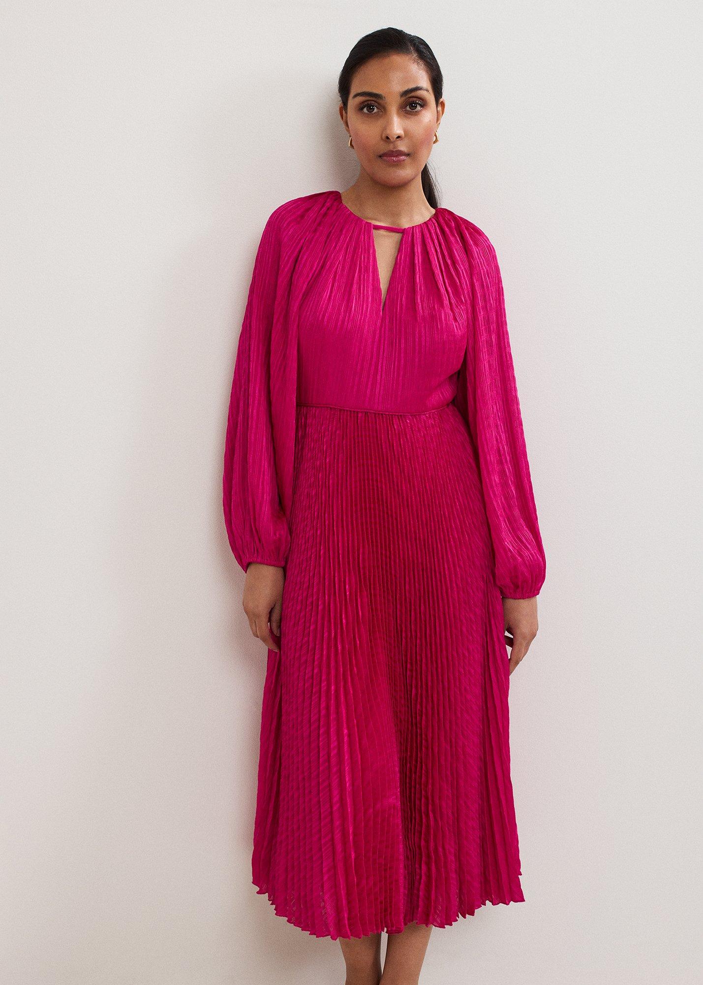 Petite Faye Textured Pleat Dress