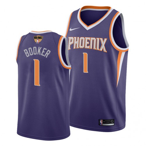Superior PHX #1 Devin Booker 2021 Finals NBA Swingman Jersey Purple -