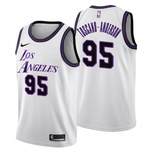 White LAL Angeles Lakers #95 Nike Retro Jersey NBA Fan Apparel