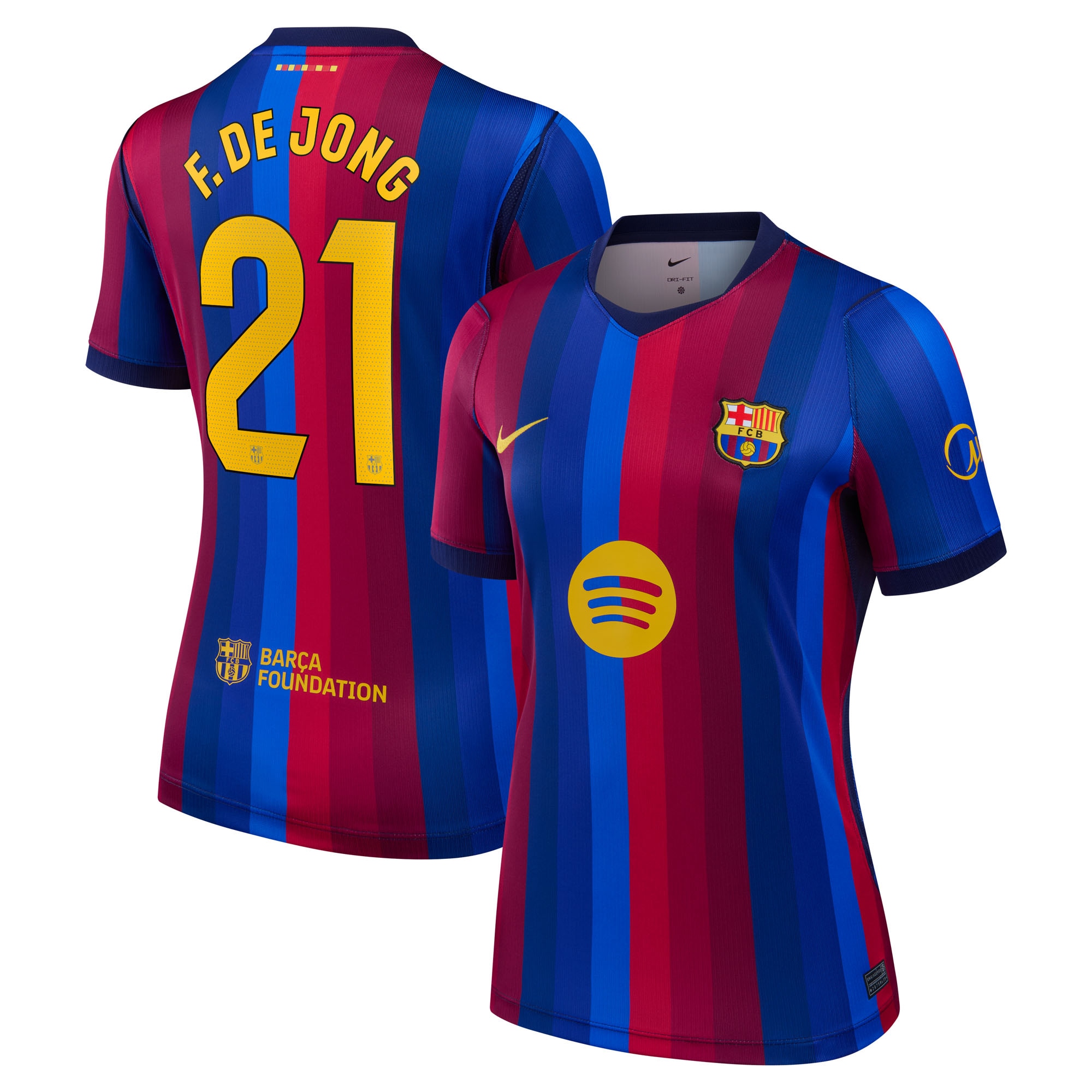 [SJH] Frenkie de Jong #21 Barcelona Women's 2026/27 Home Stadium Replica Jersey - Red