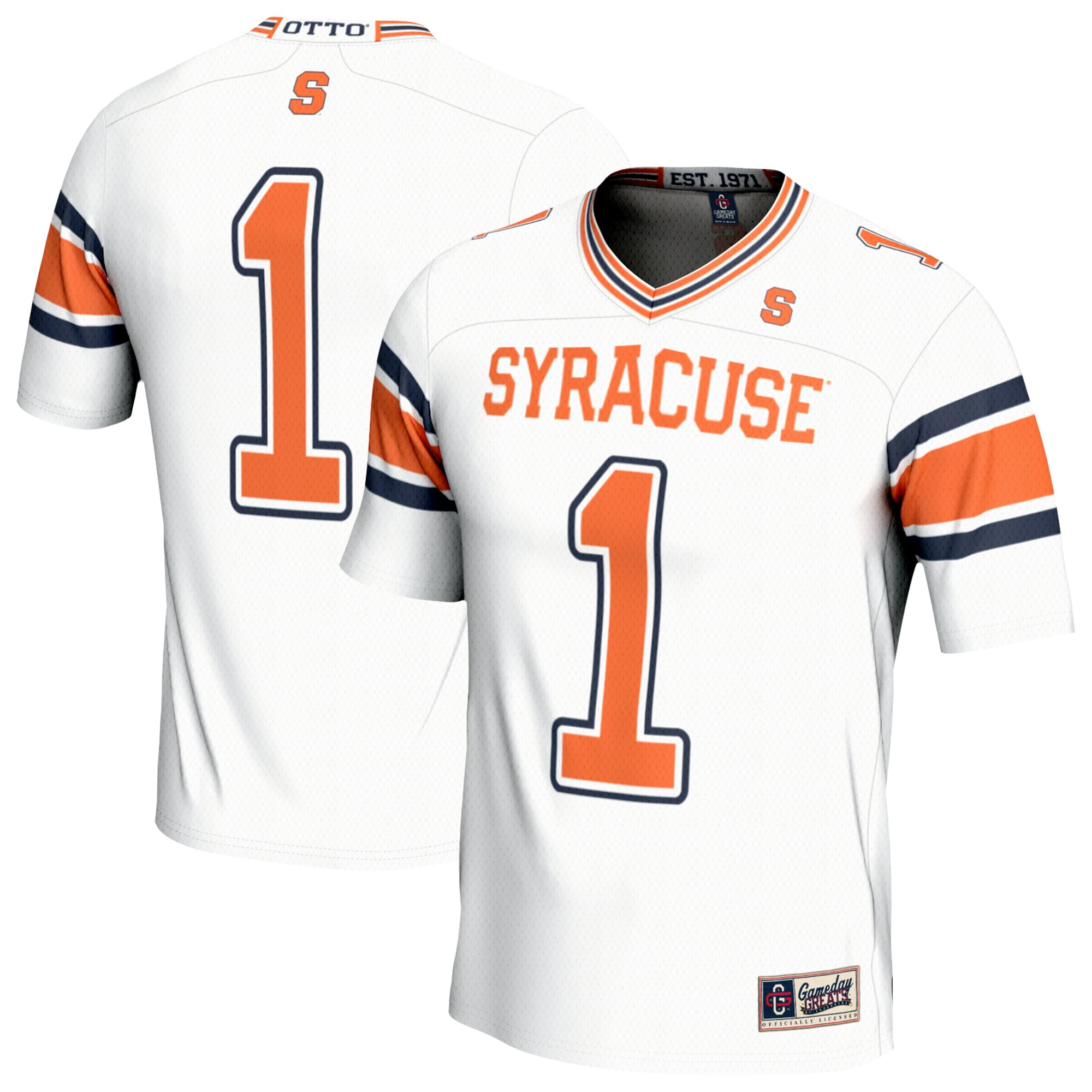 #1 Syracuse Orange GameDay Greats Youth Lightweight Collegiate Football Fashion 26/27 Football Jersey - White