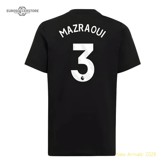 2025-2026 Man Utd Eu Training Tee (Mazraoui 3) In Multiple Youth Sizes