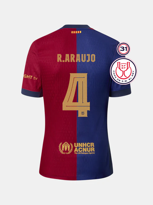 Barcelona R. ARAUJO's 4th Jersey for the Copa Del Rey Final in the 24-25 season