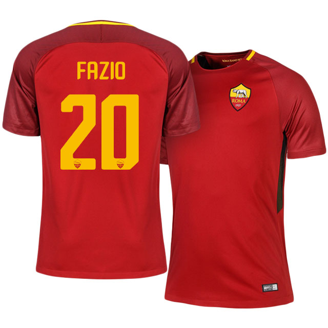 201718 Roma Home Federico Fazio 20 Shirt - Official Replica 5203