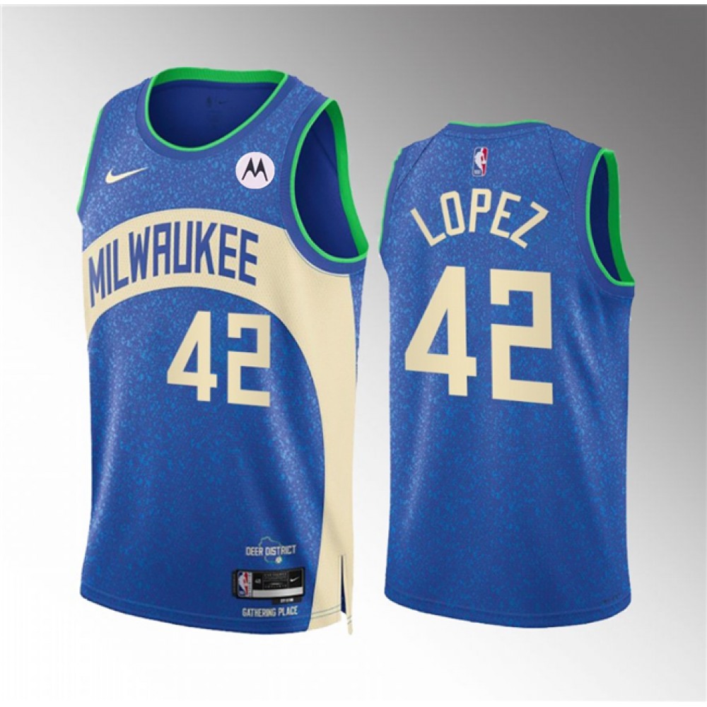 Elite Men's Milwaukee Bucks #42 Robin Blue Basketball Jersey