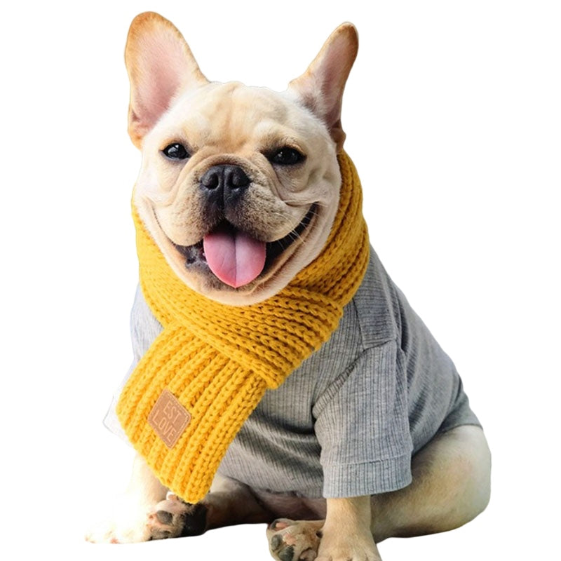 French Bulldog Winter Scarf For French Bulldog Soft Pet Apparel