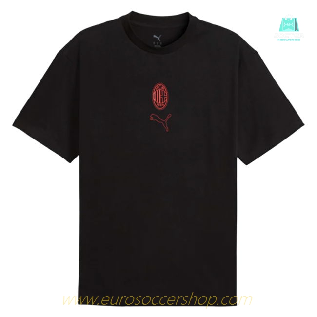 2025-2026 AC Milan FtblStatement Cellerator Tee (Black) (Your Name)