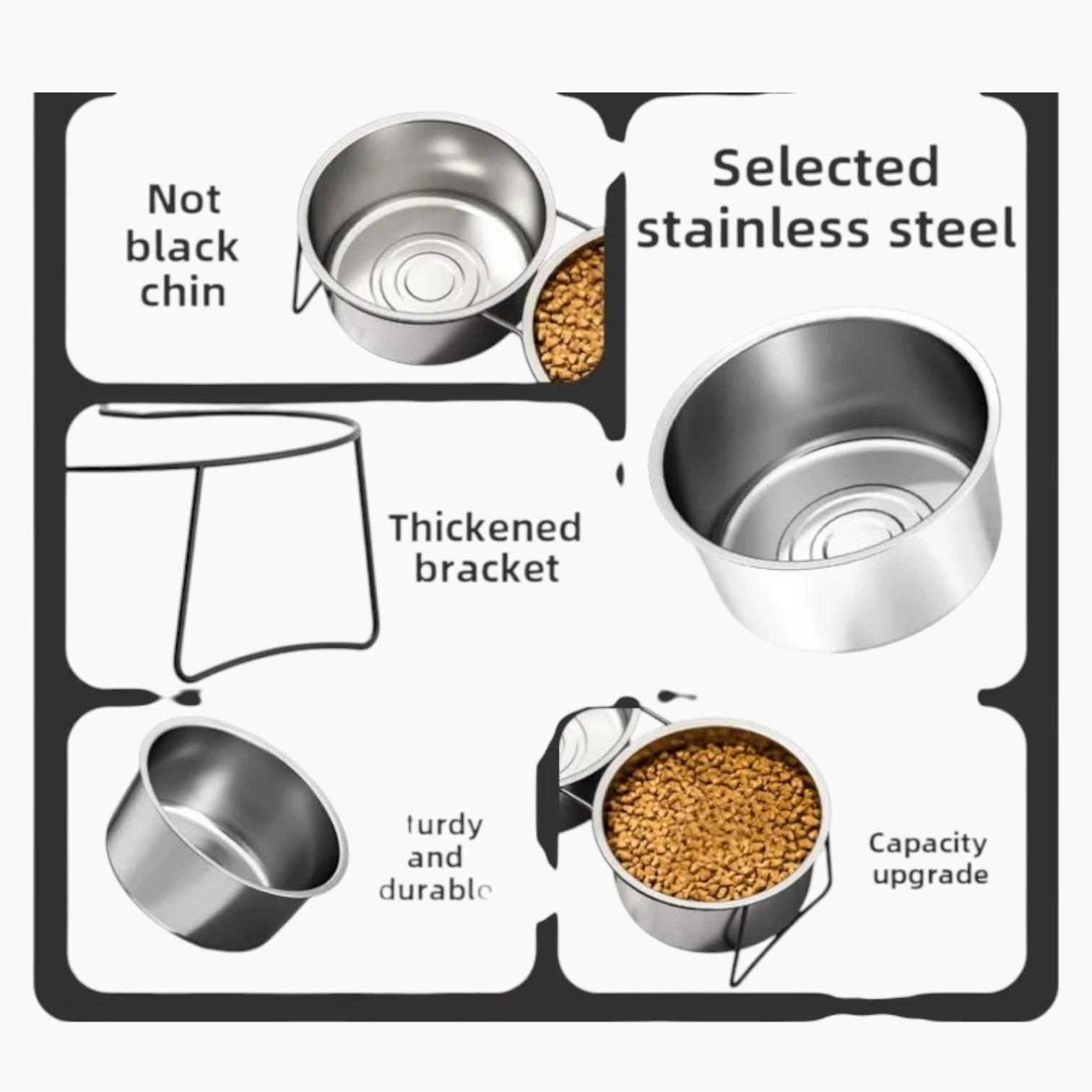 Feeder – Stainless Steel Spine Dog Bowl With Stand For French Bulldogs