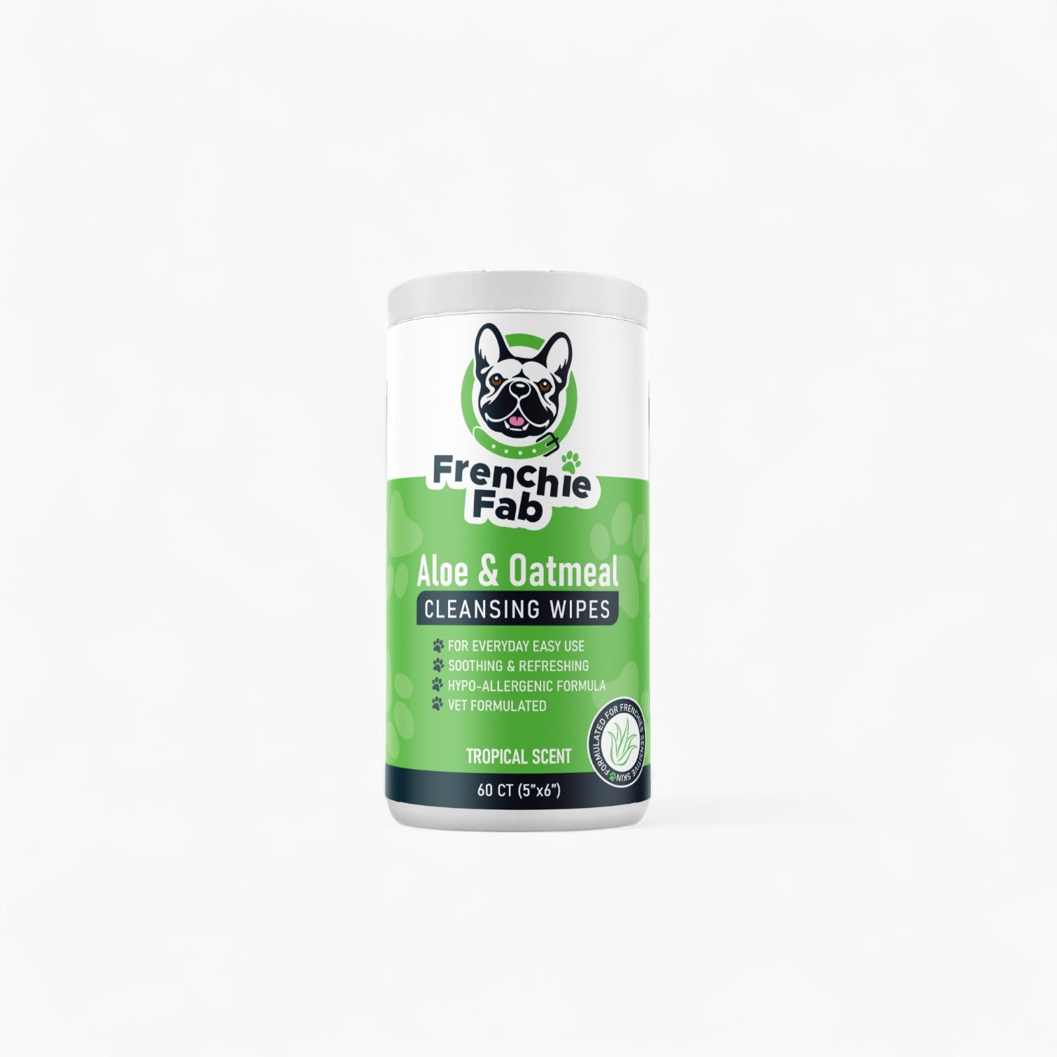 Lifestyle-Driven Frenchie Aloe Oatmeal Cleansing Wipes – Soothing Hyp...