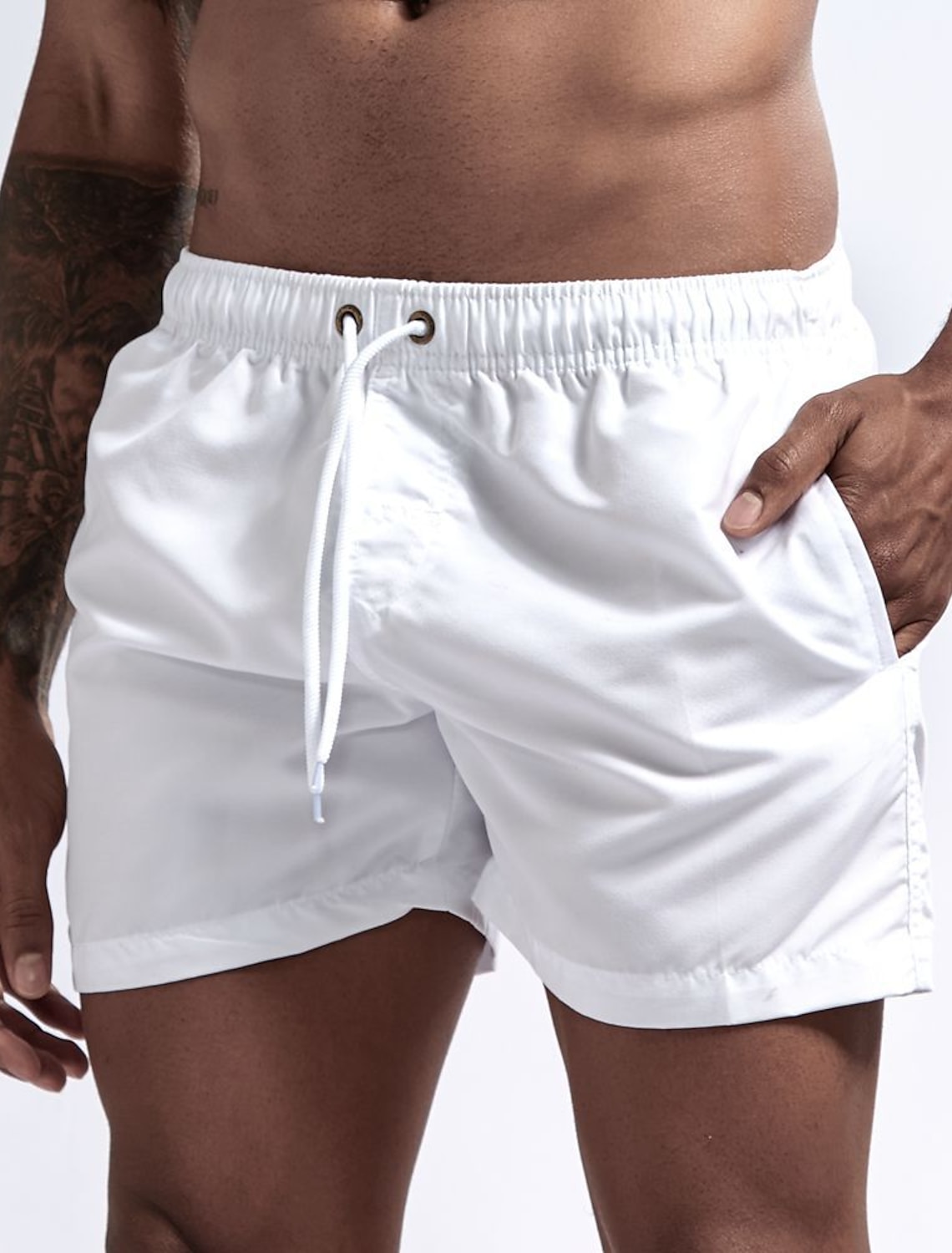 Men's Board Shorts Swim Shorts Swim Trunks Drawstring with Mesh lining Elastic Waist Coconut Tree Comfort Quick Dry Short Holiday Beach Weekend Fashion Casual Black White Micro-elastic